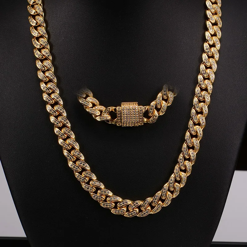 18k Gold 24mm Iced Out Diamond Cuban Link Chain - Buy Diamond Cuban ...