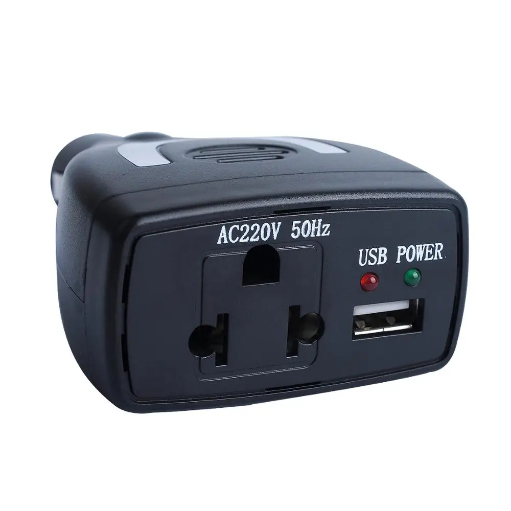
Compact DC/AC 75W-200W AC 220V Output Car Power Inverter with USB port 