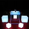 Waterproof outdoor use seat lighting led restaurant cube chair table lighting with remote control