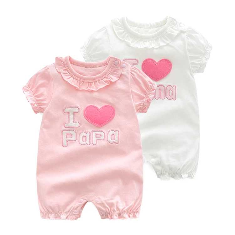 

Summer Newborn Clothing Fashion 100% Cotton infant Baby Girl Romper Wholesale baby clothes, Pink / white