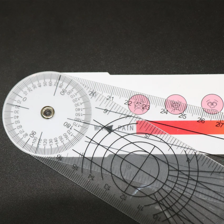 spinal goniometer with pain scale ruler bone measuring