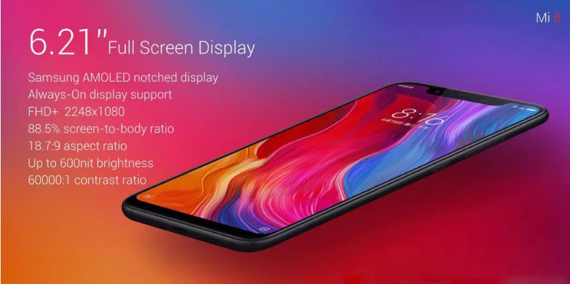 New Arrival Xiaomi Mi 8 Snapdragon 845 6GB 64GB 6.21