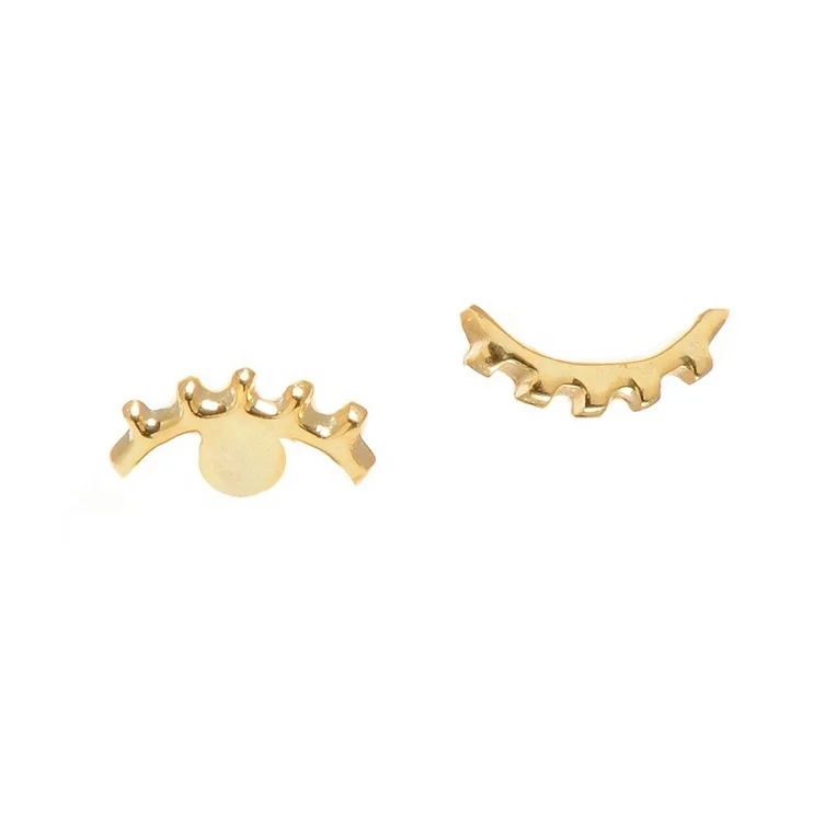 

New design 925 silver jewelry 18K plated dainty eye stud women earrings