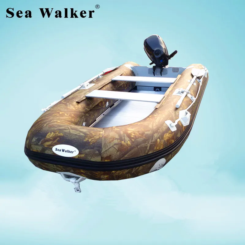 
Seawalker 3.8M Inflatable Fishing Boat 2018 New Style Camouflage Pvc Fishing Sport Boat With Aluminum Floor For Hot Sale 