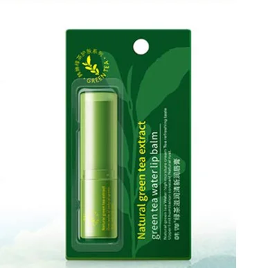 

freeshipping Lip balm green tea nourishing fresh moisturizing improve lip color lip care colorless