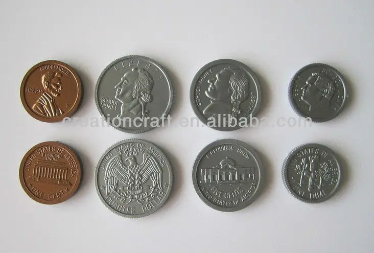 plastic play coins