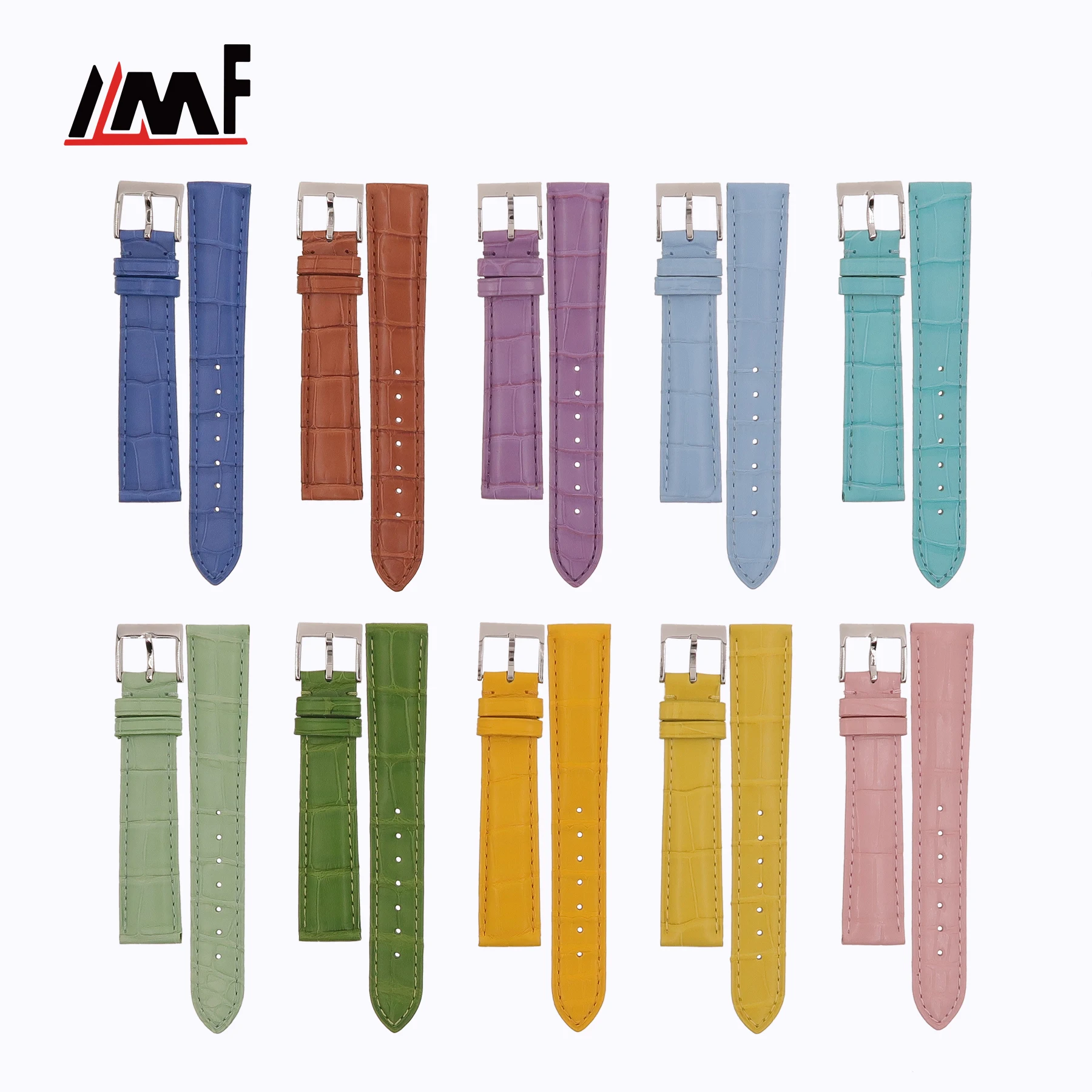 Recent Popular Pastel Colors Semi Matt Alligator Leather Wrist Strap
