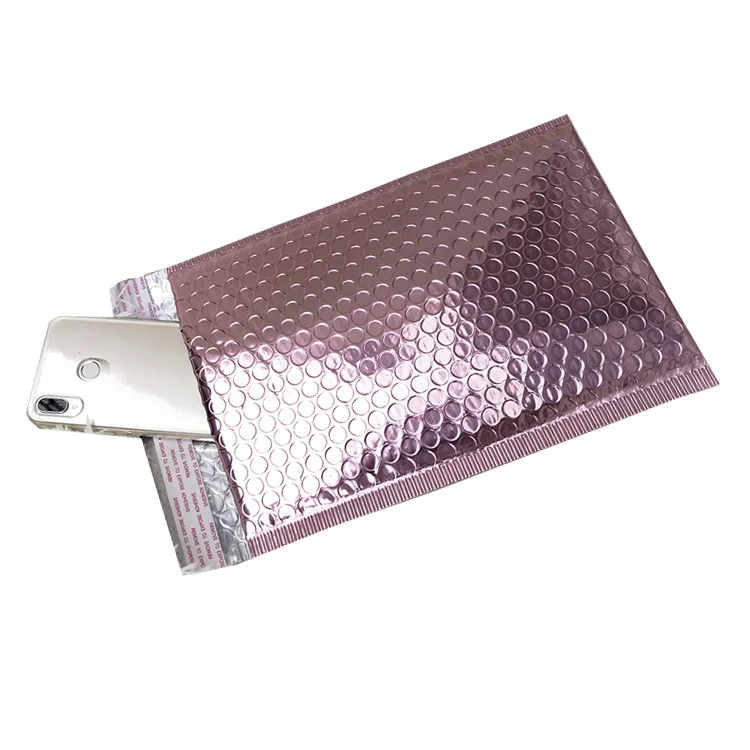 
Factory Wholesale Custom Printed pink Colored Plastic Bubble Mailing Bag Padded Envelope/Metallic Poly Bubble Mailer 