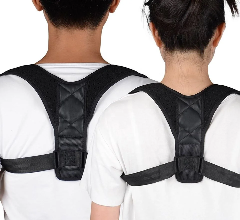 

Comfortable and effective upper back brace posture corrector spinal support for adults and kids, Black