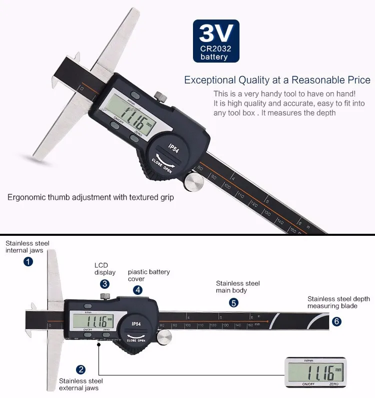 200 Mm Double Hook Digital Depth Gauge With Usb Data Function Buy