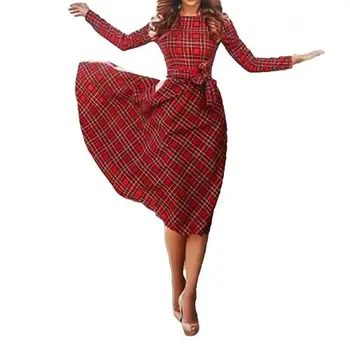 red plaid dress womens