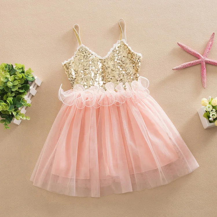 Children's clothing 2019 baby clothes summer new girls fancy sequins skirt kids princess party wedding dress