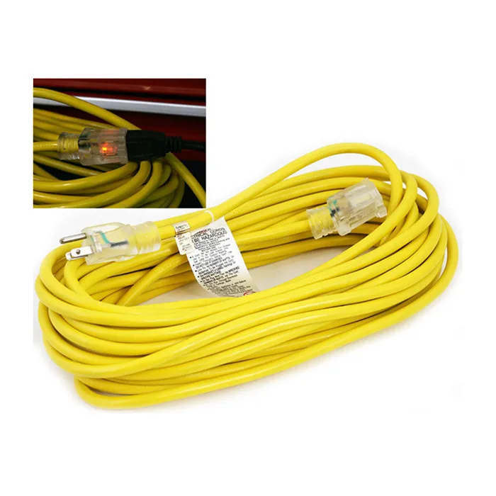Heavy Duty Yellow Extension Cable Extension Cable With 3 Prong Grounded