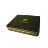 Rectangle Shape Plain Brown Chocolate Candy Biscuit Matt Tin Box with Metal Lid