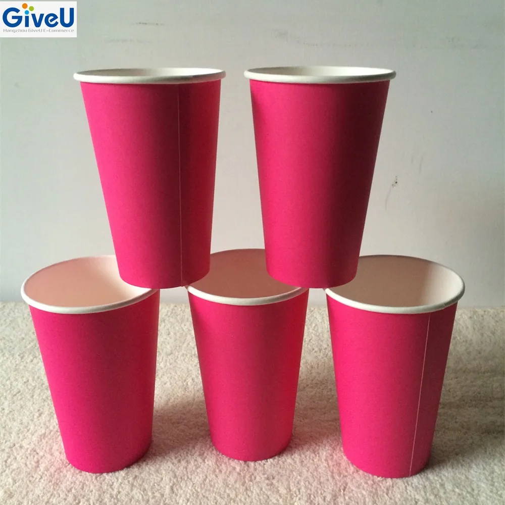 
GiveU Hot Drinking Juice Tea Coffee Single Wall Red Paper Cups 