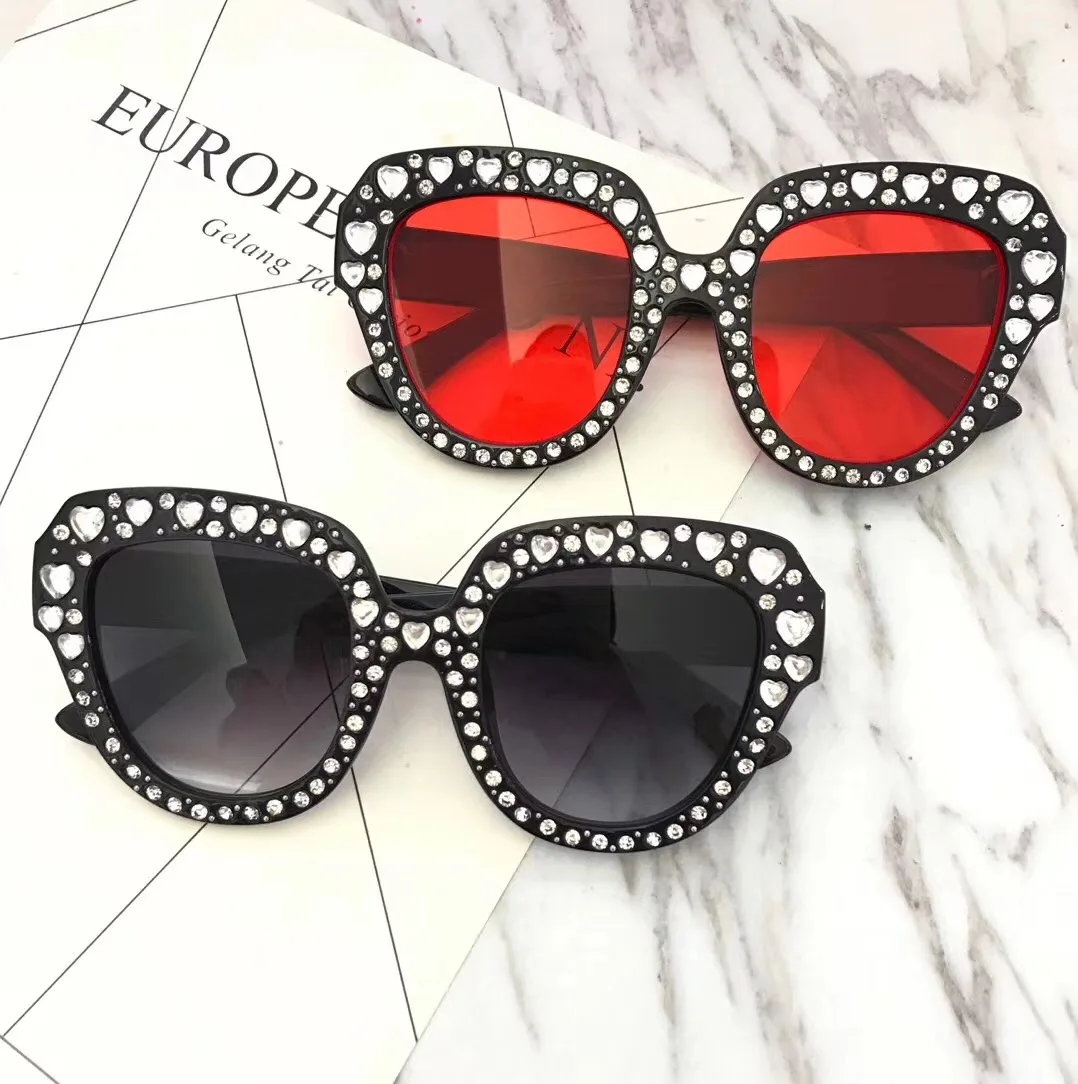 

new trends fully-jewelled sun glasses women luxury diamond oversized rhinestone sunglasses 2019