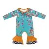 adorable fashion design wholesale baby romper printed flower multi color romper baby ruffle baby clothes romper