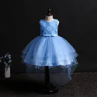 

European Style Blue Cinderella Dresses Bridesmaid Flower Girl Dresses Children dress pattern design for 8 years old party