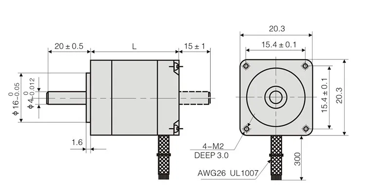 China Supplier 4-lead Nema 8 Stepper Motor 20 Motor 2.57oz-in 0.6a Cnc