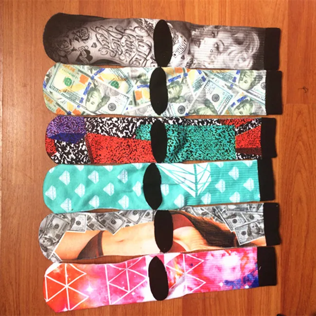 
Make Your Own Sublimation Socks Custom Made Digital Print Socks, Bulk Wholesale Spandex Polyester Cotton Custom Sublimated Socks 