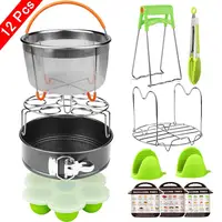 

12 Pieces Accessories Set Compatible with pot, Steamer Basket, Springform Pan, Egg Bites Mold