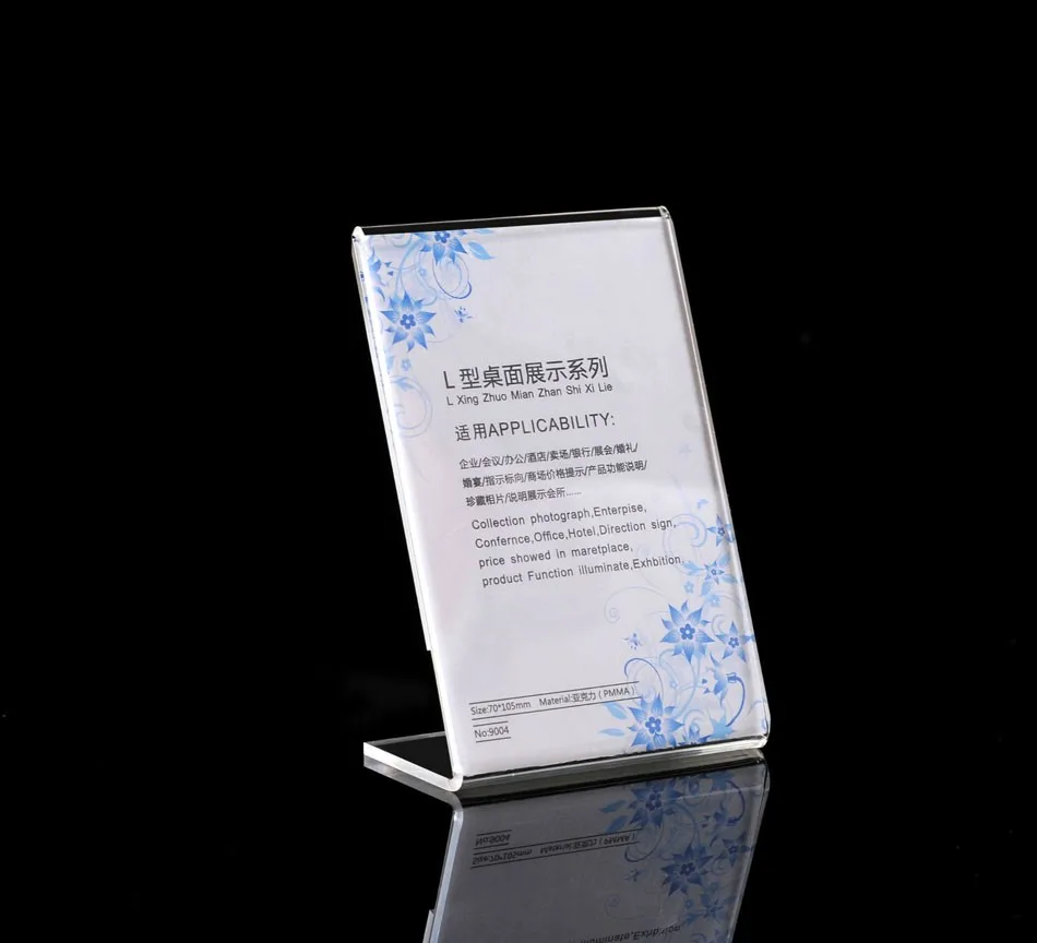 Customized L Shape Acrylic Desk Sign Holder - Eco-friendly