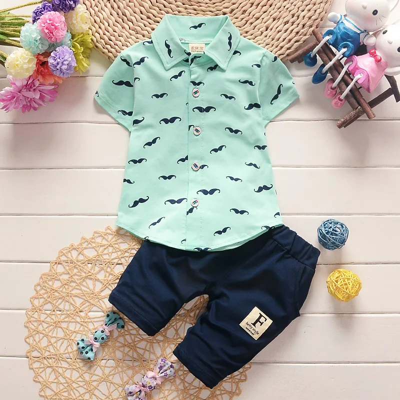 

2019 wholesale short sleeve boy baby suit with long pants