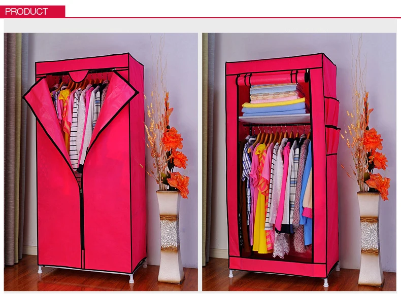 bedroom clothes storage assemble fabric wardrobe,hot sale portable cheap  wardrobe, view assemble fabric wardrobe, foho product details from yongkang