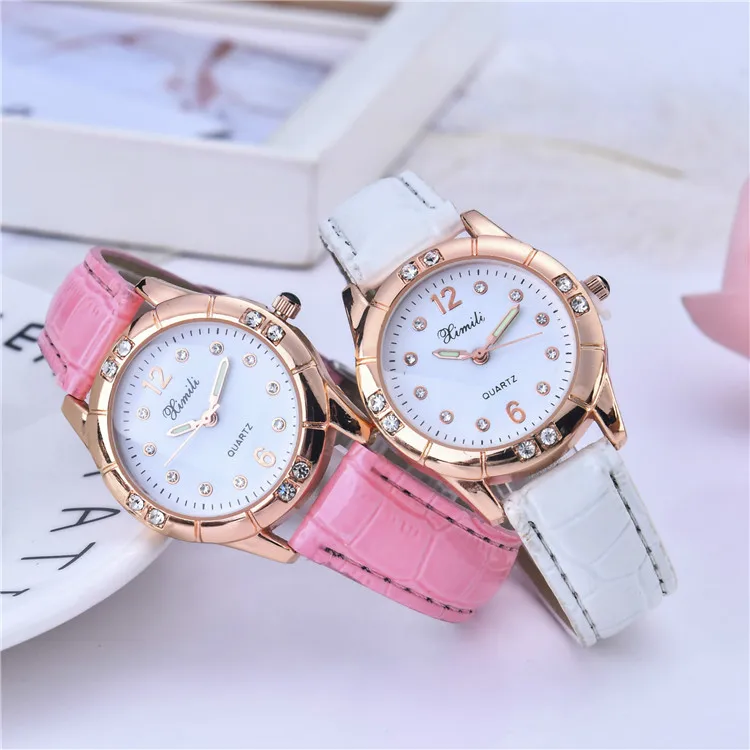 

2022 Hot sales waterproof female Reloj bracelet wrist watches LOW Price clock fashion Genuine Leather lady student quartz watch, 4 colors