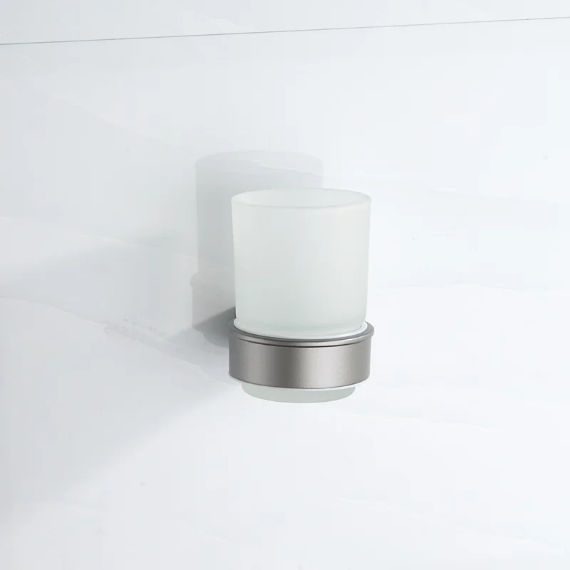
Design Bathroom Accessories Zinc Single Tumbler Holders Glass Toothbrush Holder 