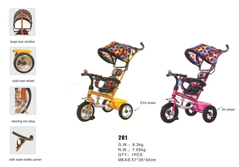 Baby Tricycle Spare Parts / Baby Bicycle 3 Wheels Kids Tricycle Children / 3 Wheel With Canopy