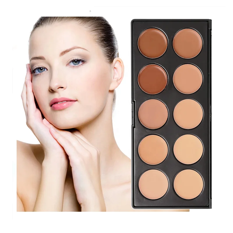 

Pro Maquiagens Cosmetic 10 colors Concealer Makeup Contour Palette Private Label, Multi-colored
