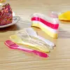 transparent folded plastic mini icecream spoon