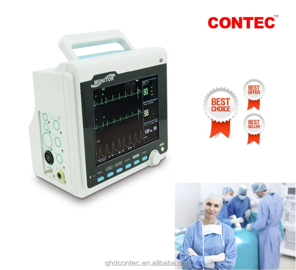 
Contec CMS6000 multi parameter patient monitor ecg temperature spo2 and bp patient monitor 
