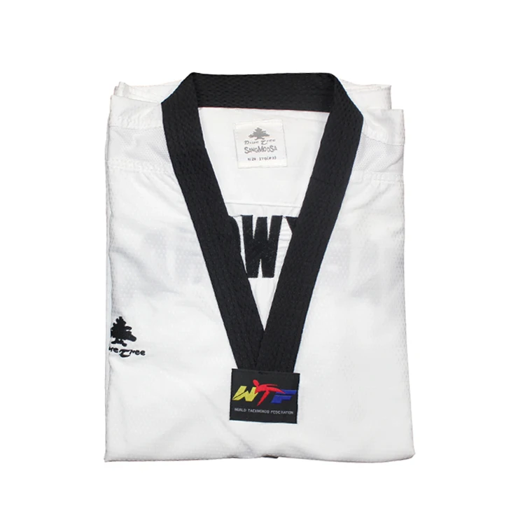 V-neck collar fighter taekwondo uniform,7oz