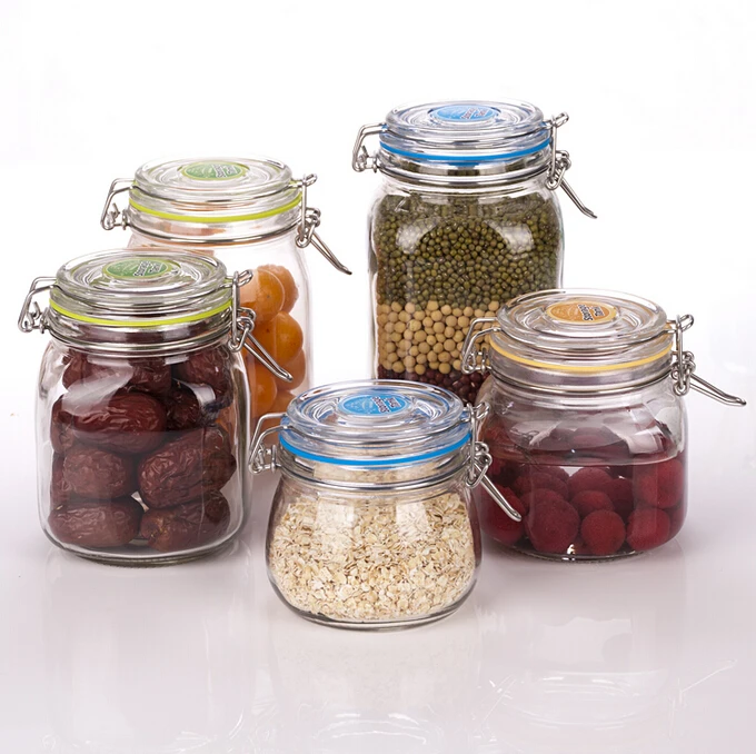 Airtight Square Glass Storage Jars With Clip Lids Buy Glass Jars With
