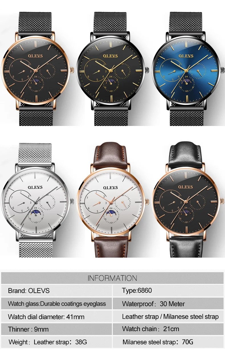 Men Watch Fashion casual Quartz WristWatch 2020 Men Sport Mesh Steel Band OLEVS Brand Clock China Factory Supplier