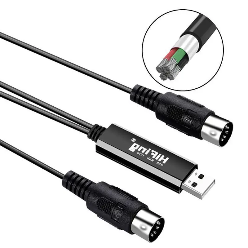Hifing Convenient In Out Interface Usb Midi Cable With 5 Pin For