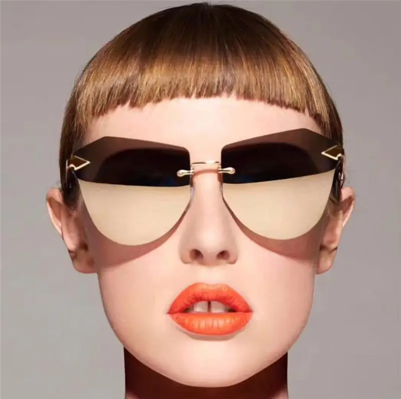 

GUVIVI Custom made sunglasses metal arrow Fashion xxx sunglass rimless Sunglasses lenses, Silver;black;gray;pink;yellow