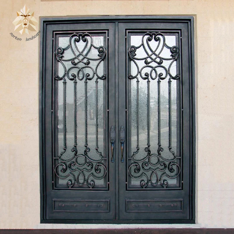 Most Popular Cheap Wrought Iron Double Entry Iron Door Made In China Nted100y Buy Wrought