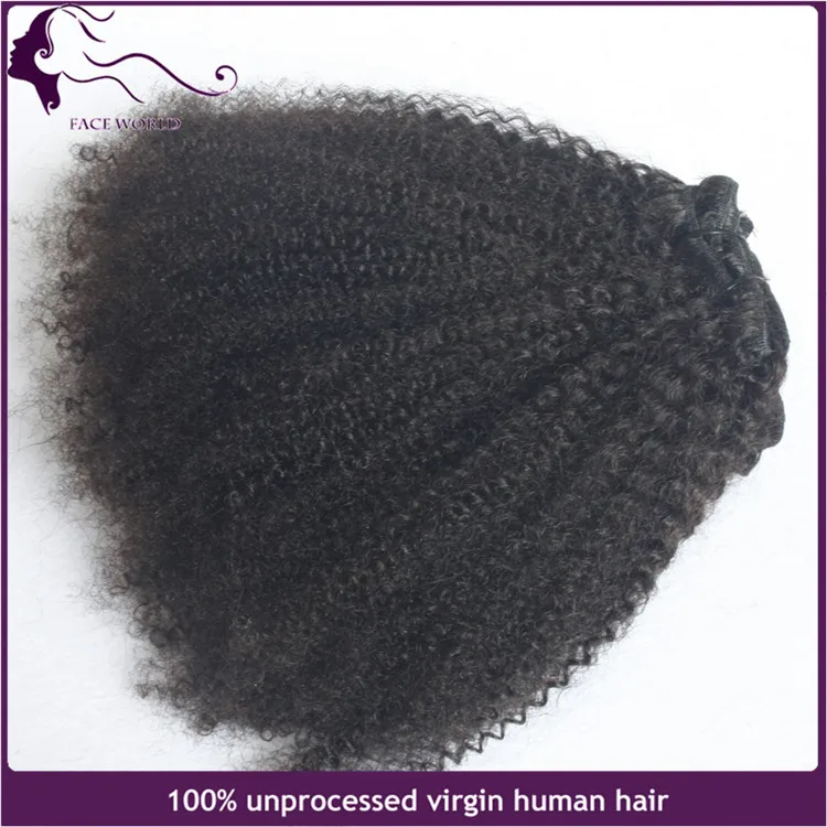 

Factory hair wholesale top quality human hair extension top quality afro kinky curly braiding hair clip in, N/a