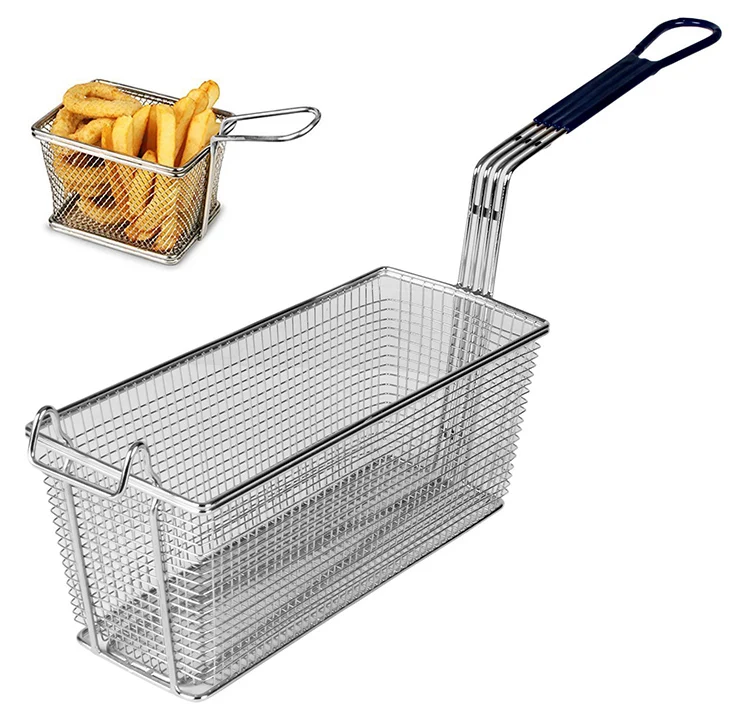 

China Food Grade Stainless Steel deep fryer basket for potato,bread, Silver