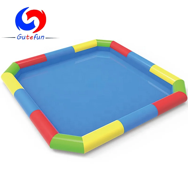 

TOP sale multicolour commerical large inflatable square swimming pool for adults kids water sport games, Multicolor;blue;yellow;green etc