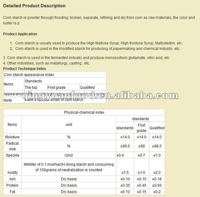 Chemical Formula Of The Corn Starch Buy Corn Starch,Chemical Formula