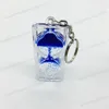 aquaria liquid floating keyring aqua sand timer hourglass keychain
