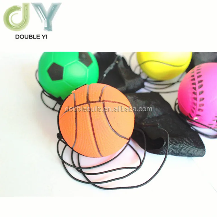 63mm Rubber Back Ball With Strings Rubber Bouncy Wrist Ball Buy
