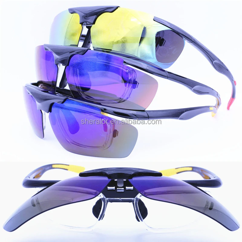 

fast delivery new style 4 degree bending flip up sorpt polarized solar sunglasses lens with inner prescription frame