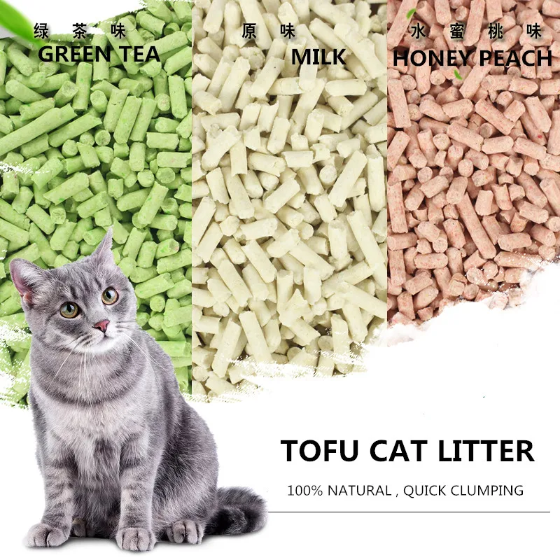 

pet products tofu cat litter milk fragrance, 100% food grade good clumping sand