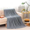 Free Sample Sofa Knitted White Winter Blanket Large Hand Made Big Knit Throw Chunky Blanket
