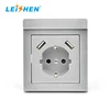 NEW IDEA architectural decoration EU wall plug with usb outlet phone holder SILVER BLACK WHITE
